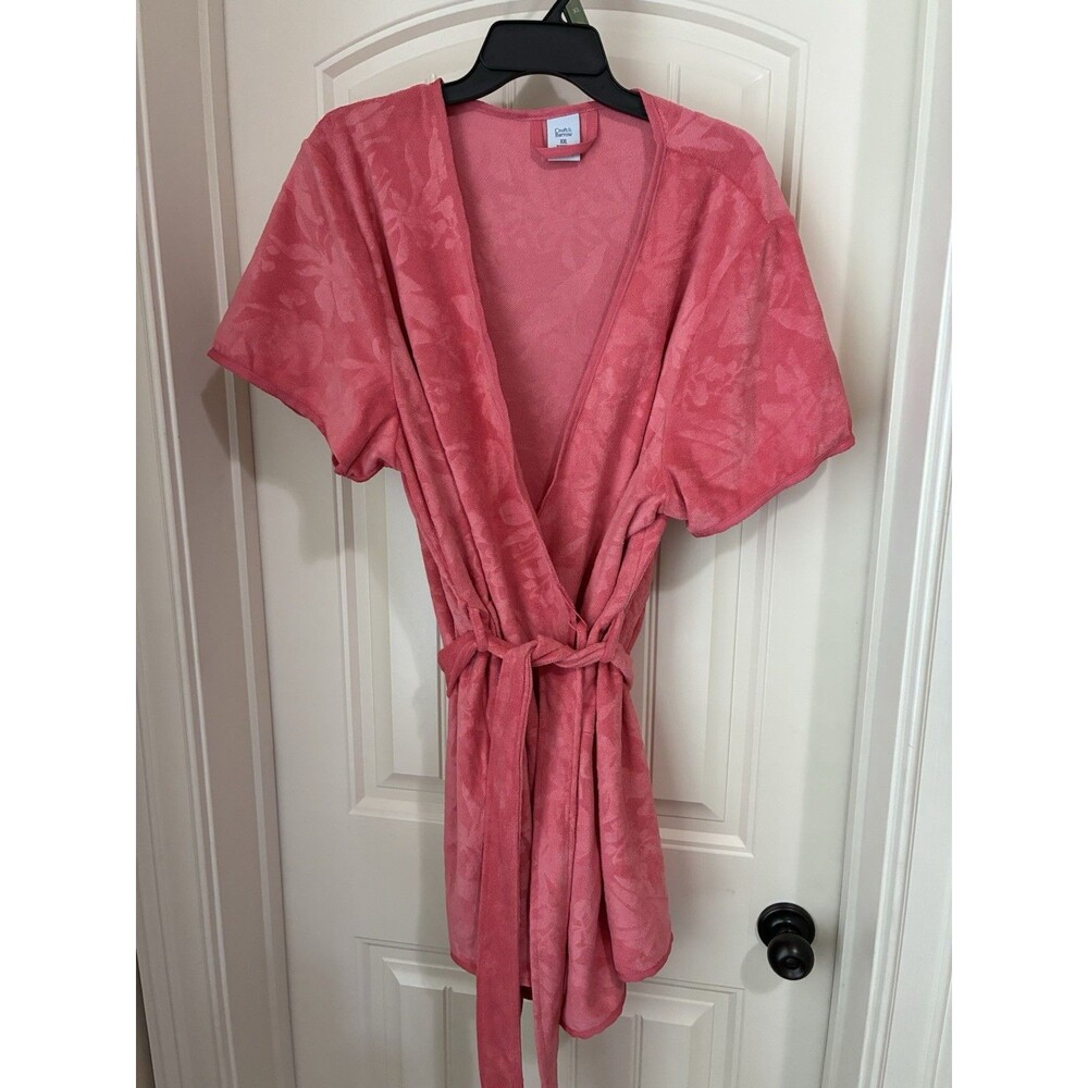 Croft & Barrow Rose Pink  Terry Robe Lightweight  Women's Size XXL